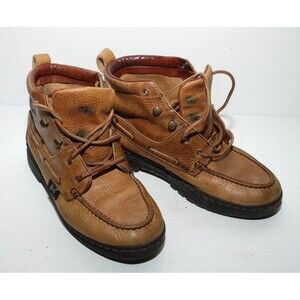 Justin L9905 Ladies Tan Leather Lace-up Ankle Boots SZ 6 1/2M Chukkas